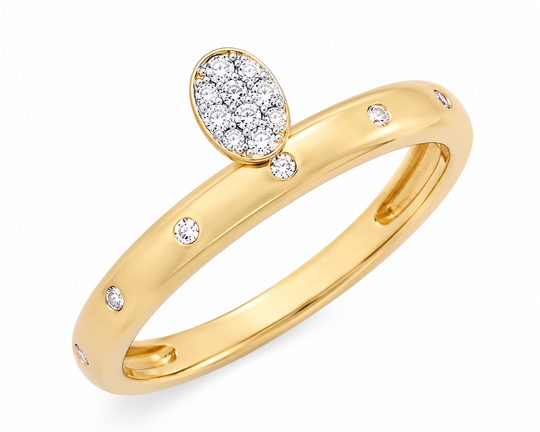 DIAMOND OVAL CHARM ON RING