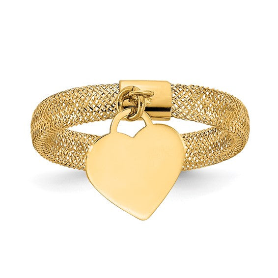 Woven Mesh Heart Ring