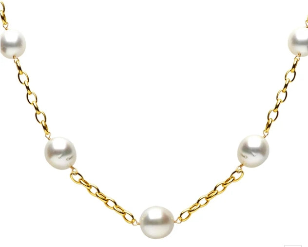 7 Station Large Pearl Necklace