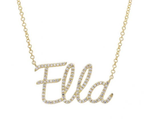 Petite Diamond Letter Pave Necklace