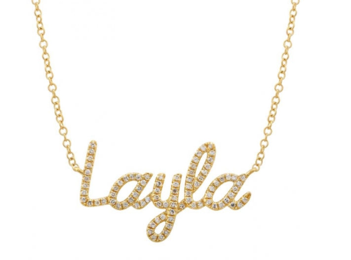 Petite Diamond Letter Pave Necklace