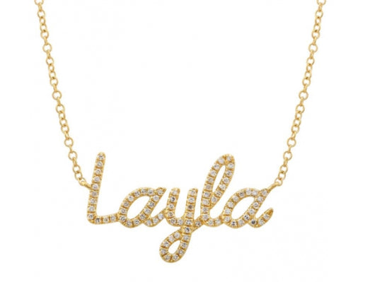 Petite Diamond Letter Pave Necklace