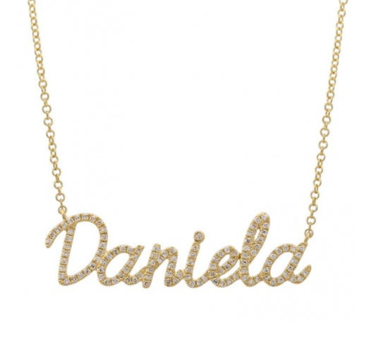 Petite Diamond Letter Pave Necklace