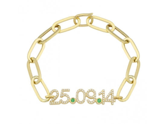 14k Yellow Gold Custom Paper Clip Link Chain Bracelet