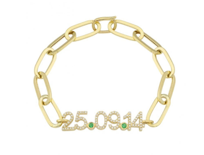 14k Yellow Gold Custom Paper Clip Link Chain Bracelet