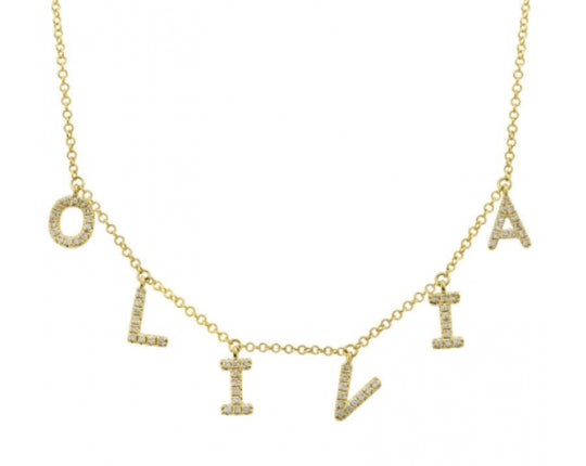 charm name necklace