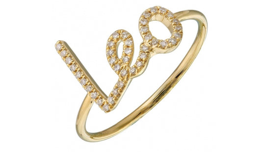 Script Diamond Name Ring