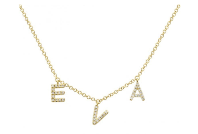 charm name necklace