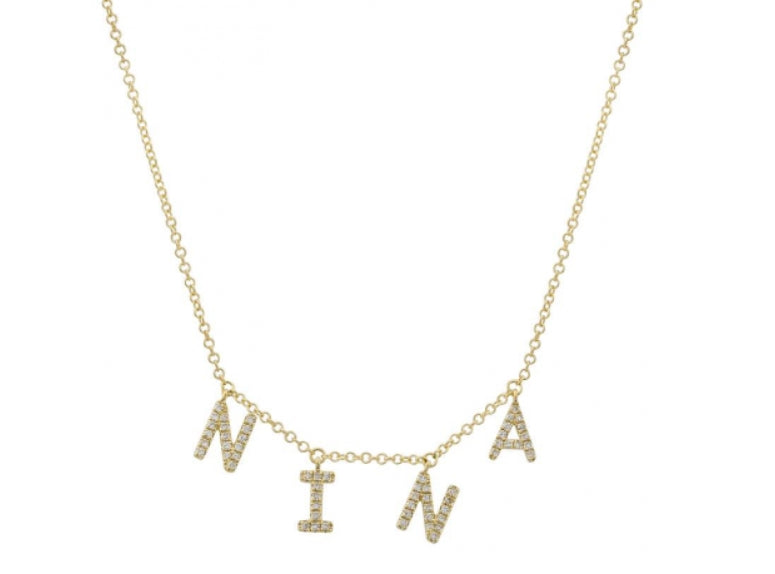 charm name necklace