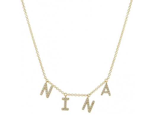 charm name necklace
