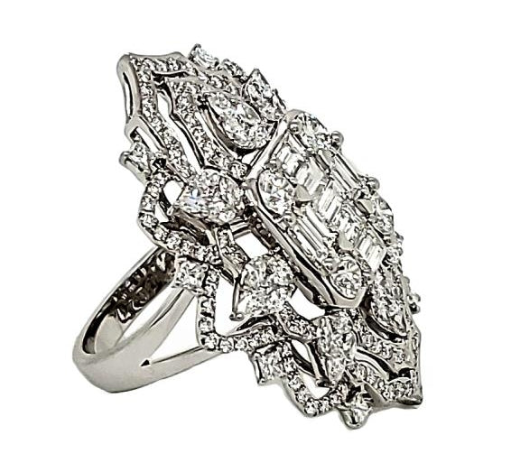 Diamond Cocktail Statement Ring