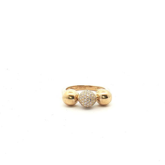 Yellow  Gold Bubble Diamond ring