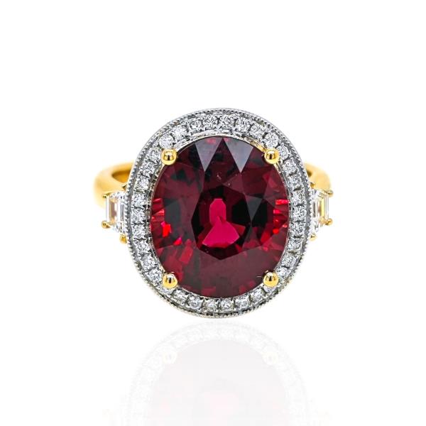 Rhodolite and Diamond Ring