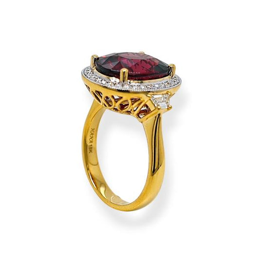 Rhodolite and Diamond Ring