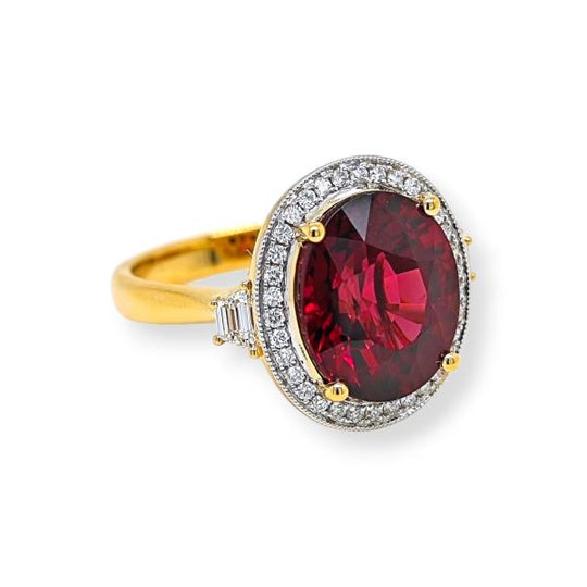 Rhodolite and Diamond Ring