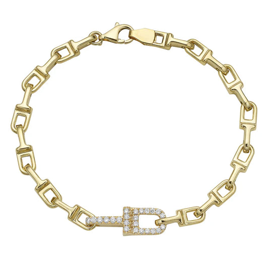 Double sided diamond buckle Bracelet