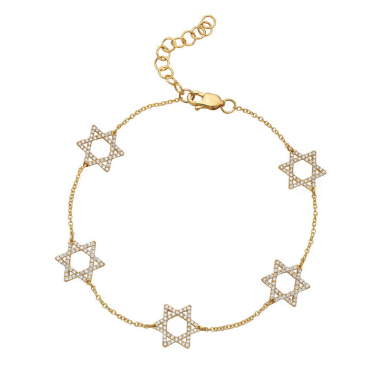 Star of David Diamond Bracelet