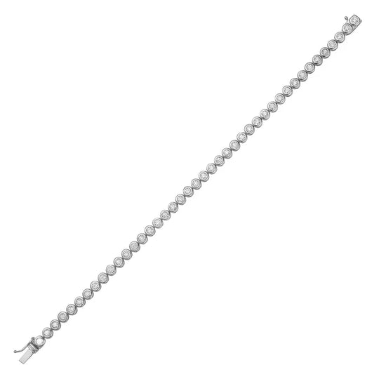 White Gold Diamond illusion Bezel Bracelet