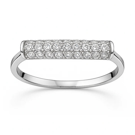 Diamond Bar Ring 14K White Gold