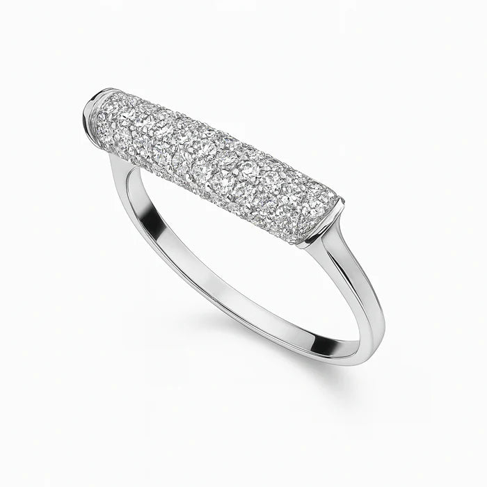 Diamond Bar Ring 14K White Gold