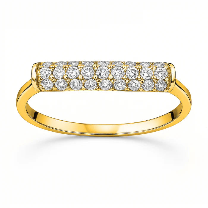 Diamond Bar Ring 14K Yellow Gold
