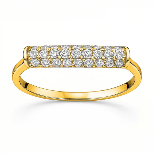 Diamond Bar Ring 14K Yellow Gold