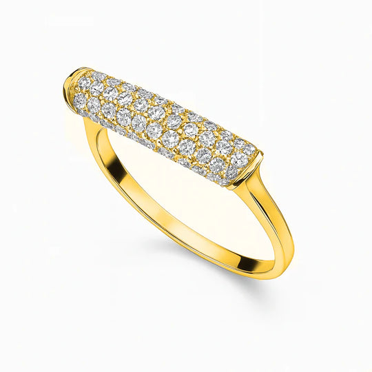 Diamond Bar Ring 14K Yellow Gold