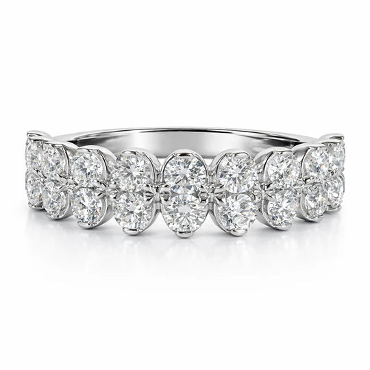 Oval Diamond Wedding Band