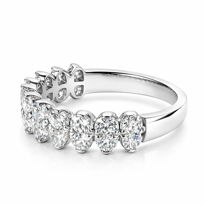 Oval Diamond Wedding Band
