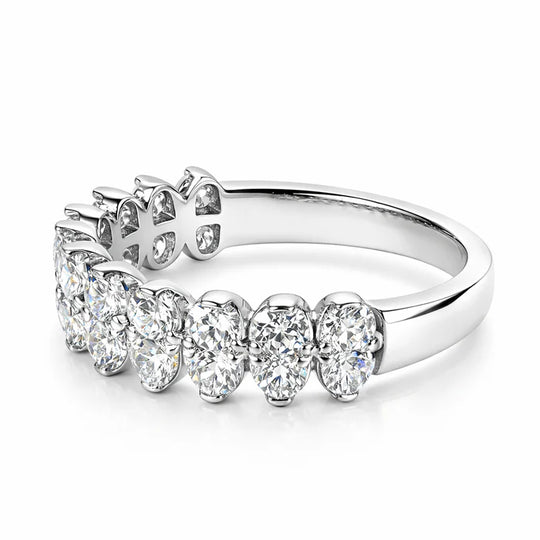 Oval Diamond Wedding Band