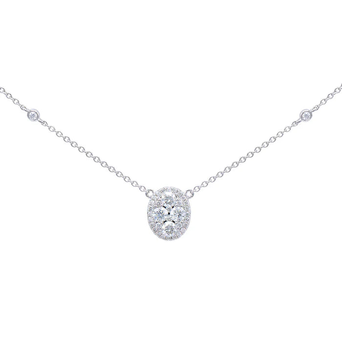 Oval Solitaire Diamond Necklace